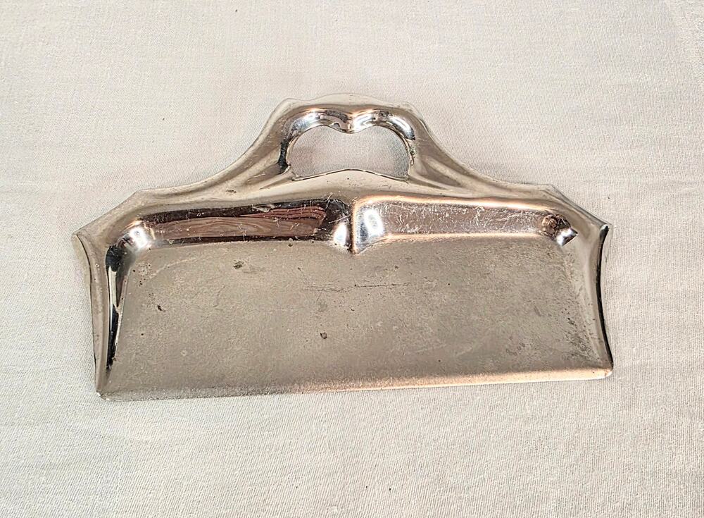 Vtg Silverplated Crumb Tray 6" Wide Silent Butler Table Crumber Art Deco Retro